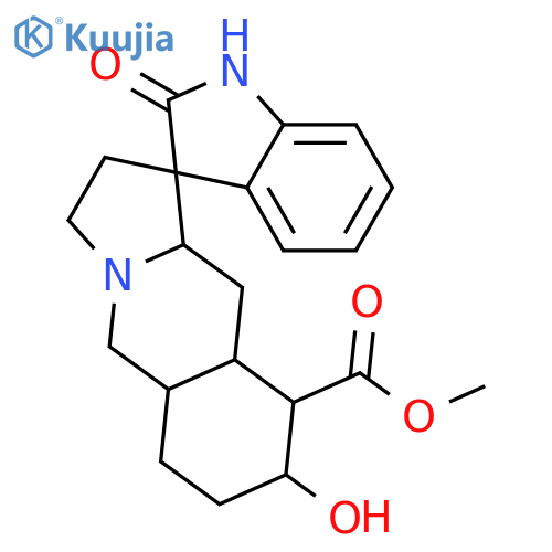 methyl (16R,17S,20alpha)-17-hydroxy-2-oxo-17,18-cyclocorynoxan-16-carboxylate structure