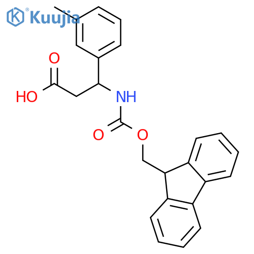 (3R)-3-({(9H-fluoren-9-yl)methoxycarbonyl}amino)-3-(3-methylphenyl)propanoic acid structure