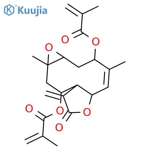 2-Propenoicacid, 2-methyl-, 1a,2,3,5a,7,8,8a,9,10,10a,-decahydro-4,10a-dimethyl-8-methylene-7-oxooxireno[5,6]cyclodeca[1,2-b]furan-3,9-diyl ester,[1aR-(1aR*,3S*,4Z,5aR*,8aR*,9R*,10aR*)]- (9CI) structure