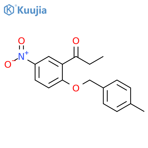 1-Propanone, 1-[2-[(4-methylphenyl)methoxy]-5-nitrophenyl]- structure