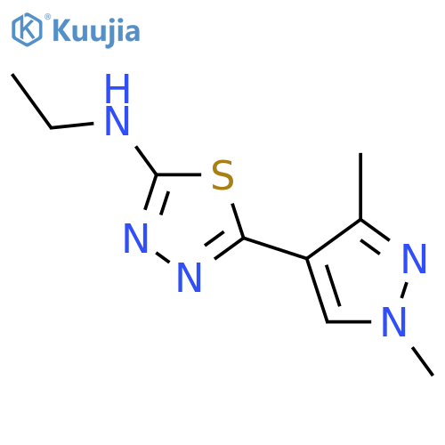 5-(1,3-dimethyl-1H-pyrazol-4-yl)-N-ethyl-1,3,4-thiadiazol-2-amine structure