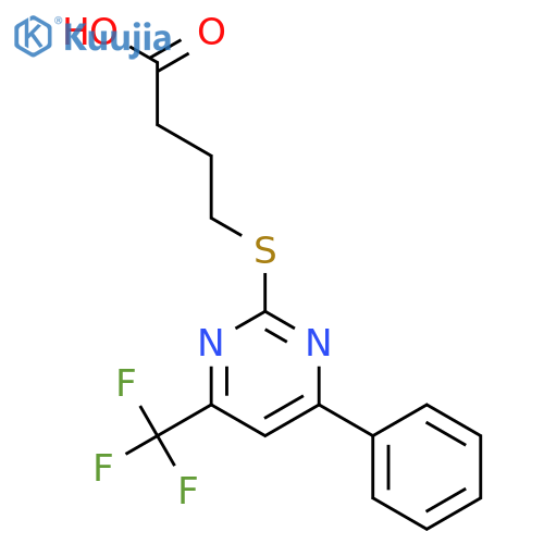 4-{4-Phenyl-6-(trifluoromethyl)pyrimidin-2-ylthio}butanoic acid structure