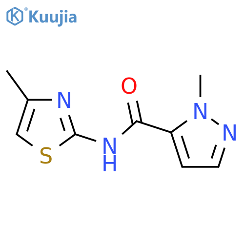 1-methyl-N-(4-methyl-1,3-thiazol-2-yl)-1H-pyrazole-5-carboxamide structure