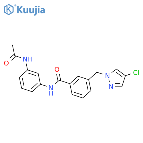 N-(3-Acetylamino-phenyl)-3-(4-chloro-pyrazol-1-ylmethyl)-benzamide structure