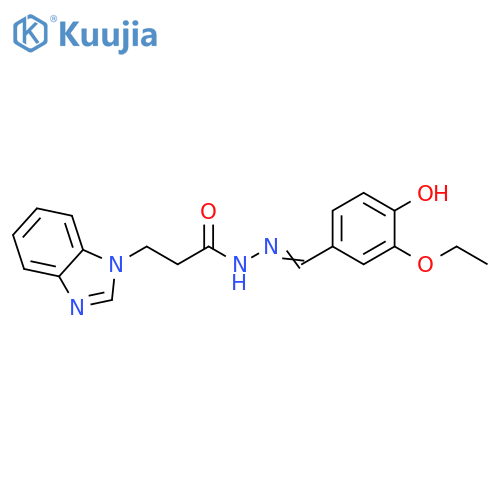3-(1H-1,3-benzodiazol-1-yl)-N'-(1E)-(3-ethoxy-4-hydroxyphenyl)methylidenepropanehydrazide structure