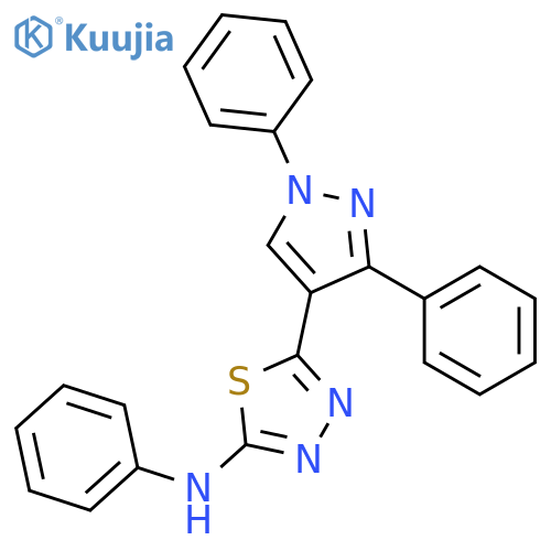1,3,4-Thiadiazol-2-amine, 5-(1,3-diphenyl-1H-pyrazol-4-yl)-N-phenyl- structure