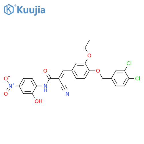 2-Cyano-3-[4-[(3,4-dichlorophenyl)methoxy]-3-ethoxyphenyl]-N-(2-hydroxy-4-nitrophenyl)-2-propenamide structure