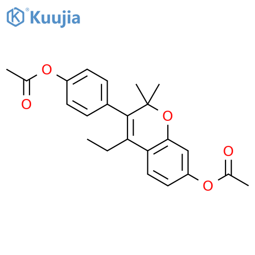 2H-1-Benzopyran-7-ol,3-[4-(acetyloxy)phenyl]-4-ethyl-2,2-dimethyl-, 7-acetate structure