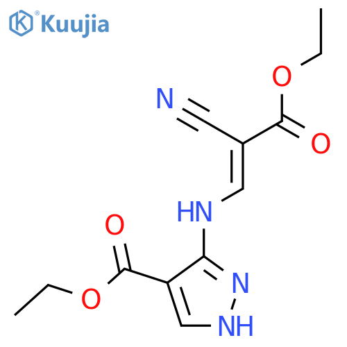 (E)-3-(2-Cyano-3-ethoxy-3-oxo-1-propenyl)amino-1H-pyrazole-4-carboxylic Acid Ethyl Ester structure