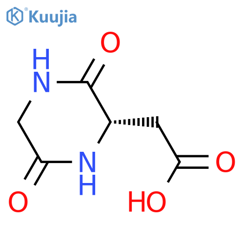 (S)-2-(3,6-dioxopiperazin-2-yl)acetic acid structure
