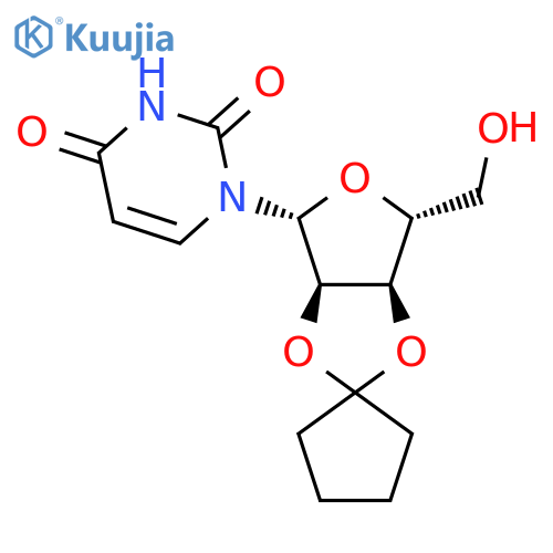 1-(2'-O,3'-O-Cyclopentyl-5'-hydroxy-beta-D-erythro-pentofuranosyl)uracil structure