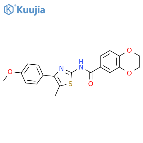 N-4-(4-methoxyphenyl)-5-methyl-1,3-thiazol-2-yl-2,3-dihydro-1,4-benzodioxine-6-carboxamide structure
