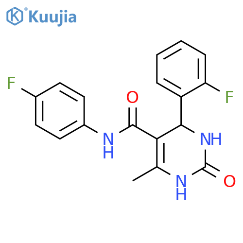 4-(2-fluorophenyl)-N-(4-fluorophenyl)-6-methyl-2-oxo-1,2,3,4-tetrahydropyrimidine-5-carboxamide structure