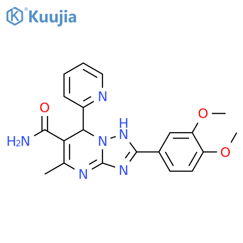 2-(3,4-dimethoxyphenyl)-5-methyl-7-(pyridin-2-yl)-4H,7H-1,2,4triazolo1,5-apyrimidine-6-carboxamide structure
