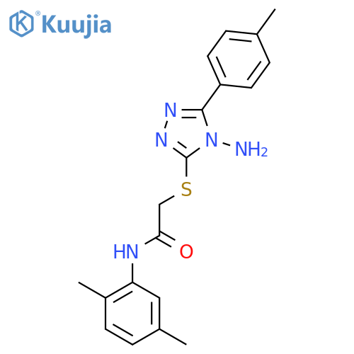 2-{4-amino-5-(4-methylphenyl)-4H-1,2,4-triazol-3-ylsulfanyl}-N-(2,5-dimethylphenyl)acetamide structure