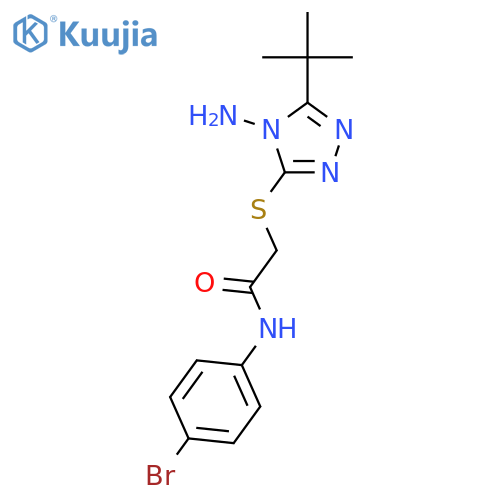 2-(4-amino-5-tert-butyl-4H-1,2,4-triazol-3-yl)sulfanyl-N-(4-bromophenyl)acetamide structure