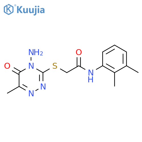 2-(4-amino-6-methyl-5-oxo-4,5-dihydro-1,2,4-triazin-3-yl)sulfanyl-N-(2,3-dimethylphenyl)acetamide structure