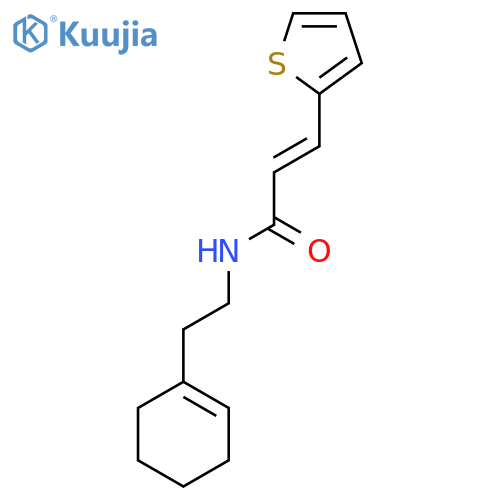 (2E)-N-2-(cyclohex-1-en-1-yl)ethyl-3-(thiophen-2-yl)prop-2-enamide structure