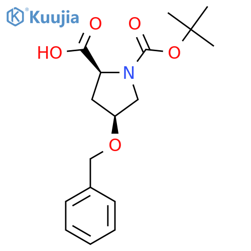 (2S,4S)-4-(benzyloxy)-1-[(tert-butoxy)carbonyl]pyrrolidine-2-carboxylic acid structure