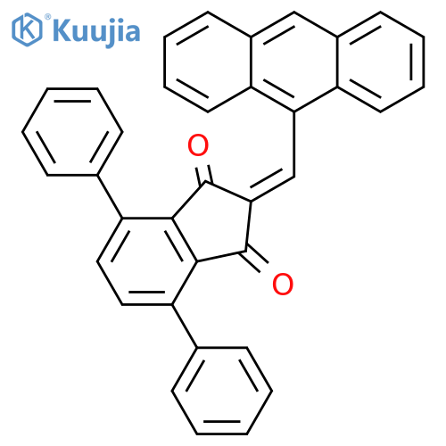1H-Indene-1,3(2H)-dione, 2-(9-anthracenylmethylene)-4,7-diphenyl- structure