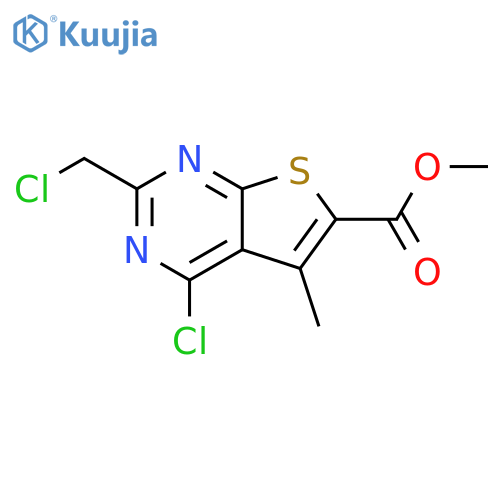 methyl 4-chloro-2-(chloromethyl)-5-methylthieno[2,3-d]pyrimidine-6-carboxylate structure