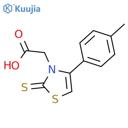 2-4-(4-methylphenyl)-2-sulfanylidene-2,3-dihydro-1,3-thiazol-3-ylacetic acid structure