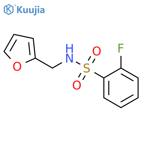 2-fluoro-N-(furan-2-yl)methylbenzene-1-sulfonamide structure