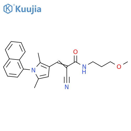 2-Cyano-3-[2,5-dimethyl-1-(1-naphthalenyl)-1H-pyrrol-3-yl]-N-(3-methoxypropyl)-2-propenamide structure