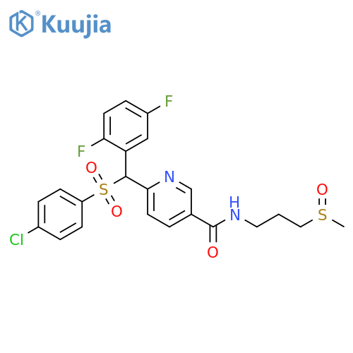 3-Pyridinecarboxamide,6-[[(4-chlorophenyl)sulfonyl](2,5-difluorophenyl)methyl]-N-[3-(methylsulfinyl)propyl]- structure