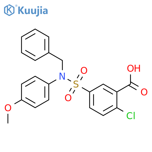 5-[BENZYL-(4-METHOXY-PHENYL)-SULFAMOYL]-2-CHLORO-BENZOIC ACID structure