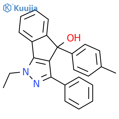 1-ethyl-4-(4-methylphenyl)-3-phenyl-1,4-dihydroindeno[1,2-c]pyrazol-4-ol structure