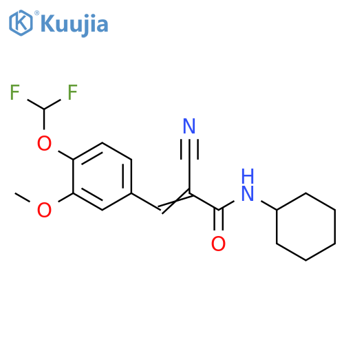 2-Cyano-N-cyclohexyl-3-[4-(difluoromethoxy)-3-methoxyphenyl]-2-propenamide structure