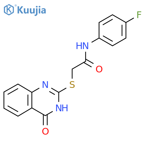 N-(4-Fluorophenyl)-2-(4-hydroxyquinazolin-2-ylthio)acetamide structure