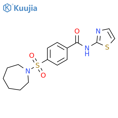 4-(azepane-1-sulfonyl)-N-(1,3-thiazol-2-yl)benzamide structure