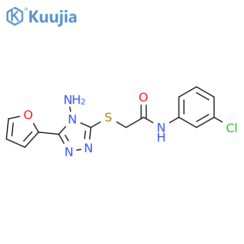 2-{4-amino-5-(furan-2-yl)-4H-1,2,4-triazol-3-ylsulfanyl}-N-(3-chlorophenyl)acetamide structure