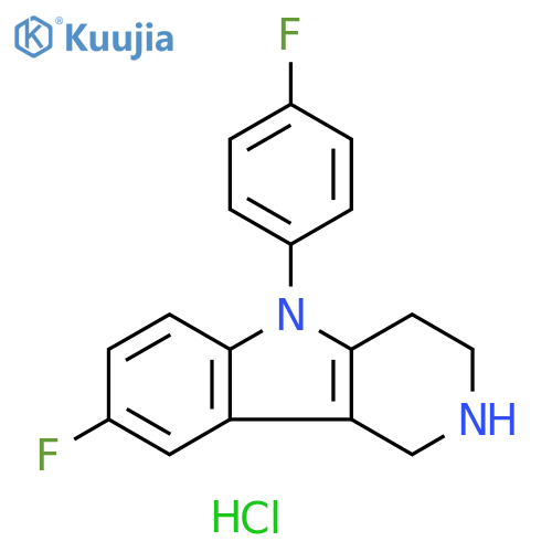 1H-Pyrido[4,3-b]indole, 8-fluoro-5-(4-fluorophenyl)-2,3,4,5-tetrahydro-,monohydrochloride structure