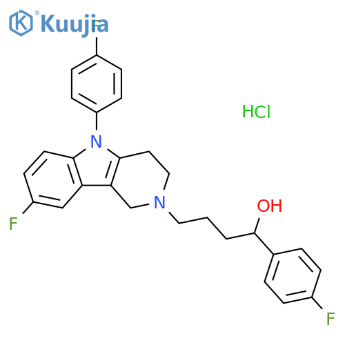8-Fluoro-α,5-bis(4-fluorophenyl)-1,3,4,5-tetrahydro-2H-pyrido4,3-bindole-2-butanol Hydrochloride structure