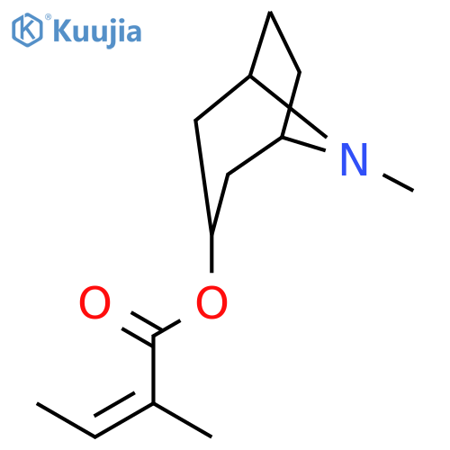 (E)-tropan-3alpha-yl 2-methylbutenoate structure