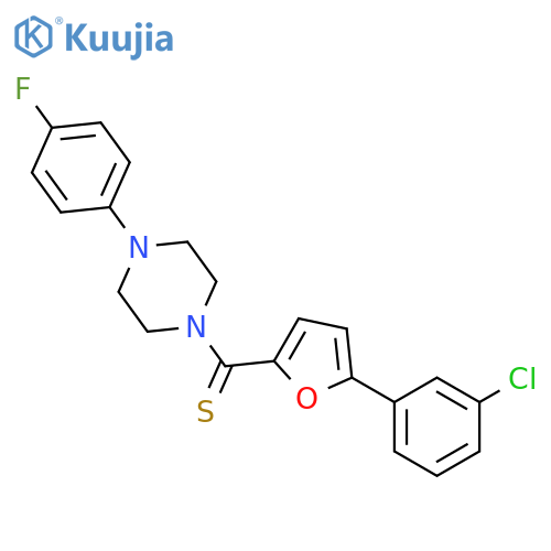 1-5-(3-chlorophenyl)furan-2-carbothioyl-4-(4-fluorophenyl)piperazine structure
