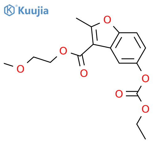 2-methoxyethyl 5-(ethoxycarbonyl)oxy-2-methyl-1-benzofuran-3-carboxylate structure