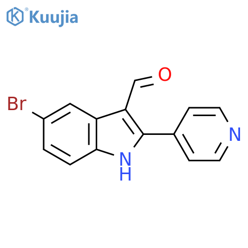 5-bromo-2-(pyridin-4-yl)-1H-indole-3-carbaldehyde structure