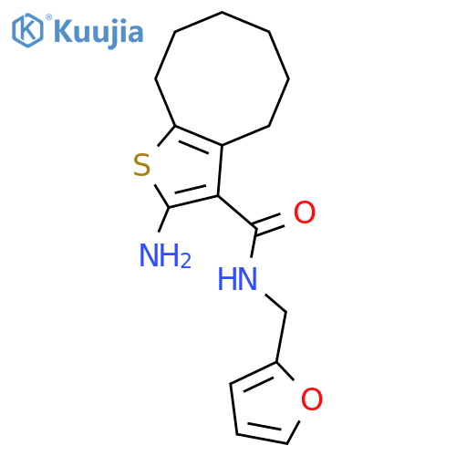 2-Amino-N-(2-furylmethyl)-4,5,6,7,8,9-hexahydrocyclooctabthiophene-3-carboxamide structure