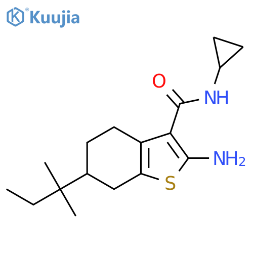 2-Amino-N-cyclopropyl-6-(1,1-dimethylpropyl)-4,5,6,7-tetrahydro-1-benzothiophene-3-carboxamide structure