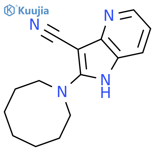 1H-Pyrrolo[3,2-b]pyridine-3-carbonitrile, 2-(hexahydro-1(2H)-azocinyl)- structure