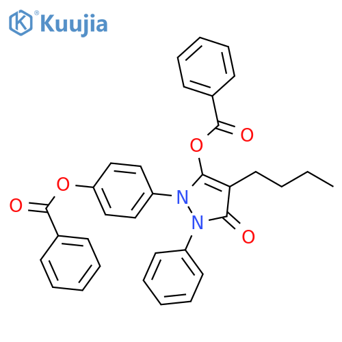 3H-Pyrazol-3-one,5-(benzoyloxy)-1-[4-(benzoyloxy)phenyl]-4-butyl-1,2-dihydro-2-phenyl- structure