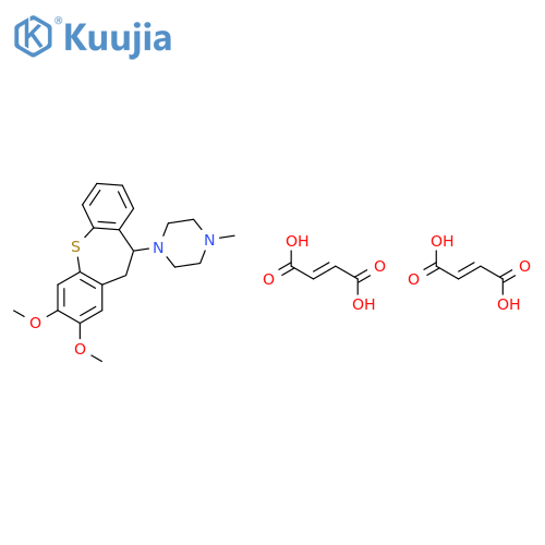 1-(2,3-dimethoxy-10,11-dihydrodibenzo[b,f]thiepin-10-yl)-4-methylpiperazine di[(2E)-but-2-enedioate] structure