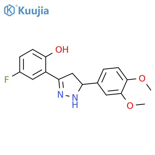 2-5-(3,4-dimethoxyphenyl)-4,5-dihydro-1H-pyrazol-3-yl-4-fluorophenol structure