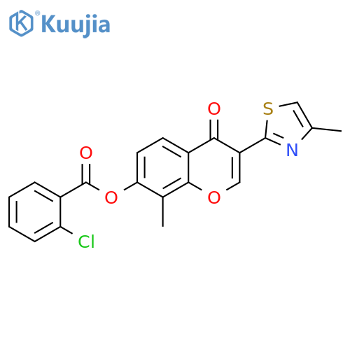 8-methyl-3-(4-methyl-1,3-thiazol-2-yl)-4-oxo-4H-chromen-7-yl 2-chlorobenzoate structure