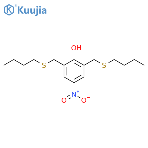 Phenol, 2,6-bis[(butylthio)methyl]-4-nitro- structure