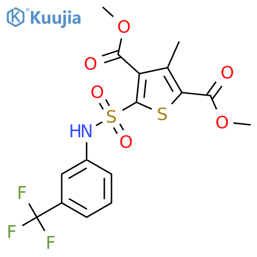 2,4-dimethyl 3-methyl-5-{3-(trifluoromethyl)phenylsulfamoyl}thiophene-2,4-dicarboxylate structure